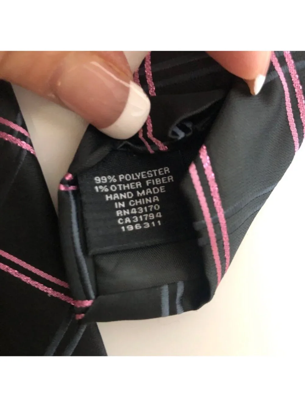 J Ferrar Tie Black Pink Gray Plaid Mens Necktie Office Work Formal Dad Gift